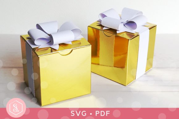 Download Double Bow Favour Box SVG + PDF Template - Pdf Collection