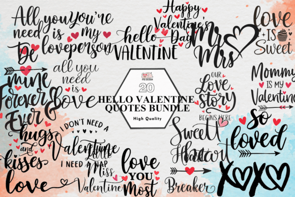 Download Hello Valentine Quotes Bundle Clipart - Quote Collection