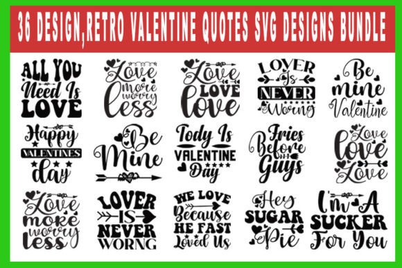 Download Retro Valentine Quotes Designs Bundle - Quote Collection