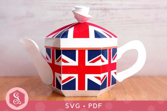 Download Union Flag Teapot Box PDF Template - Pdf Collection