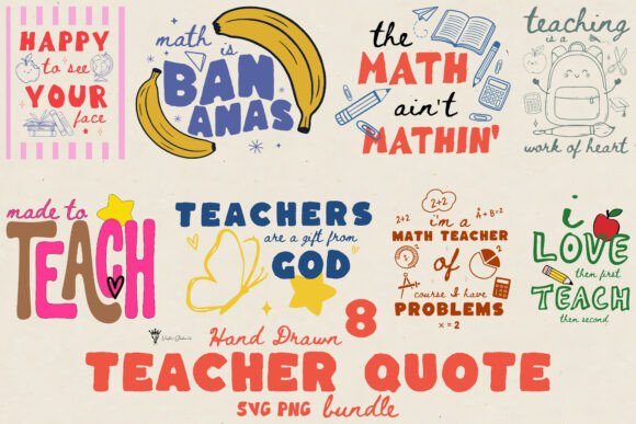 Download Hand Drawn Teacher Quotes SVG PNG Bundle - Quote Collection