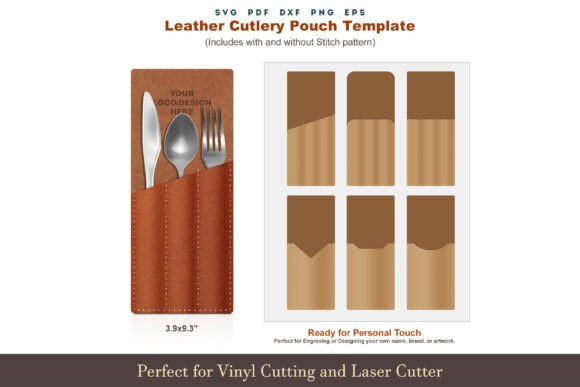 Download Leather Cutlery Pouch SVG PDF Template - Pdf Collection