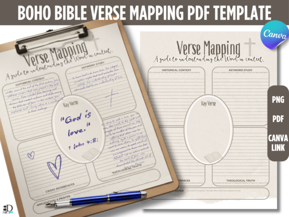 Download Boho Bible Verse Mapping PDF Template - Pdf Collection