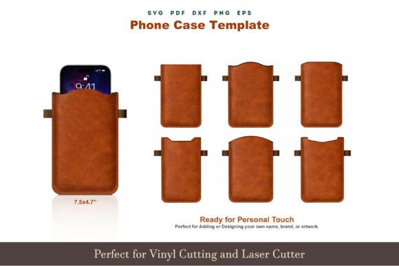 Download Leather Phone Pouch SVG DXF PDF Template - Pdf Collection