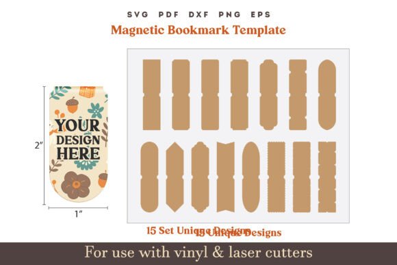 Download Magnetic Bookmark SVG PDF Template - Pdf Collection