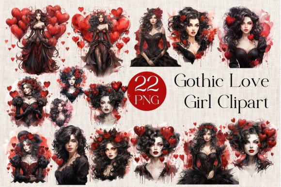 Download Gothic Love Girl Clipart, Dark Valentine - Premium Resources